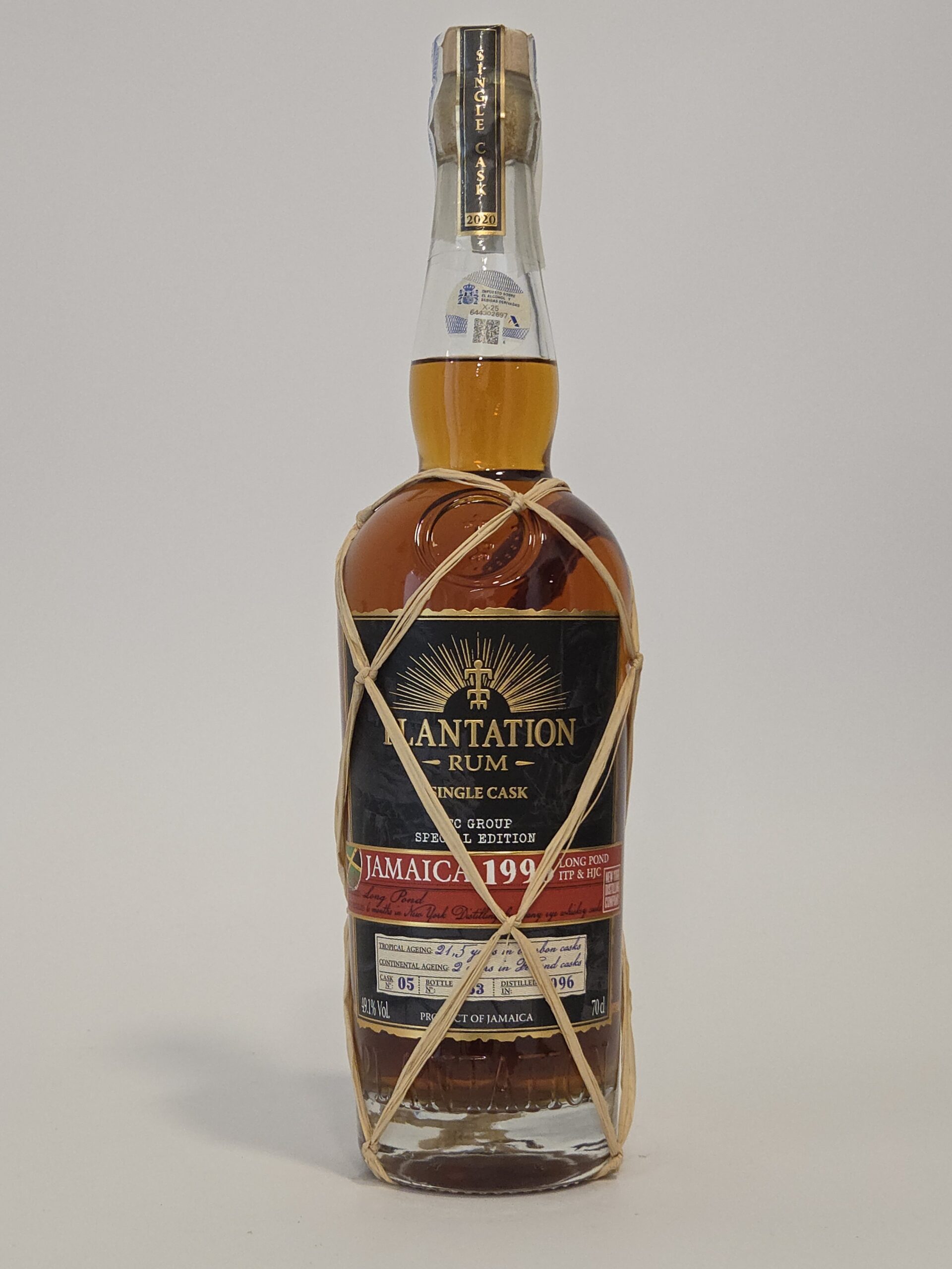 Plantation Jamaica 1996 – Long Pond – Collection Single Cask 2020 – 70 cl – 49,1 % vol. – Image 2
