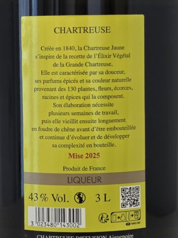 Chartreuse Jaune Jéroboam 2025 – 3 Litres – 43 % – Image 3
