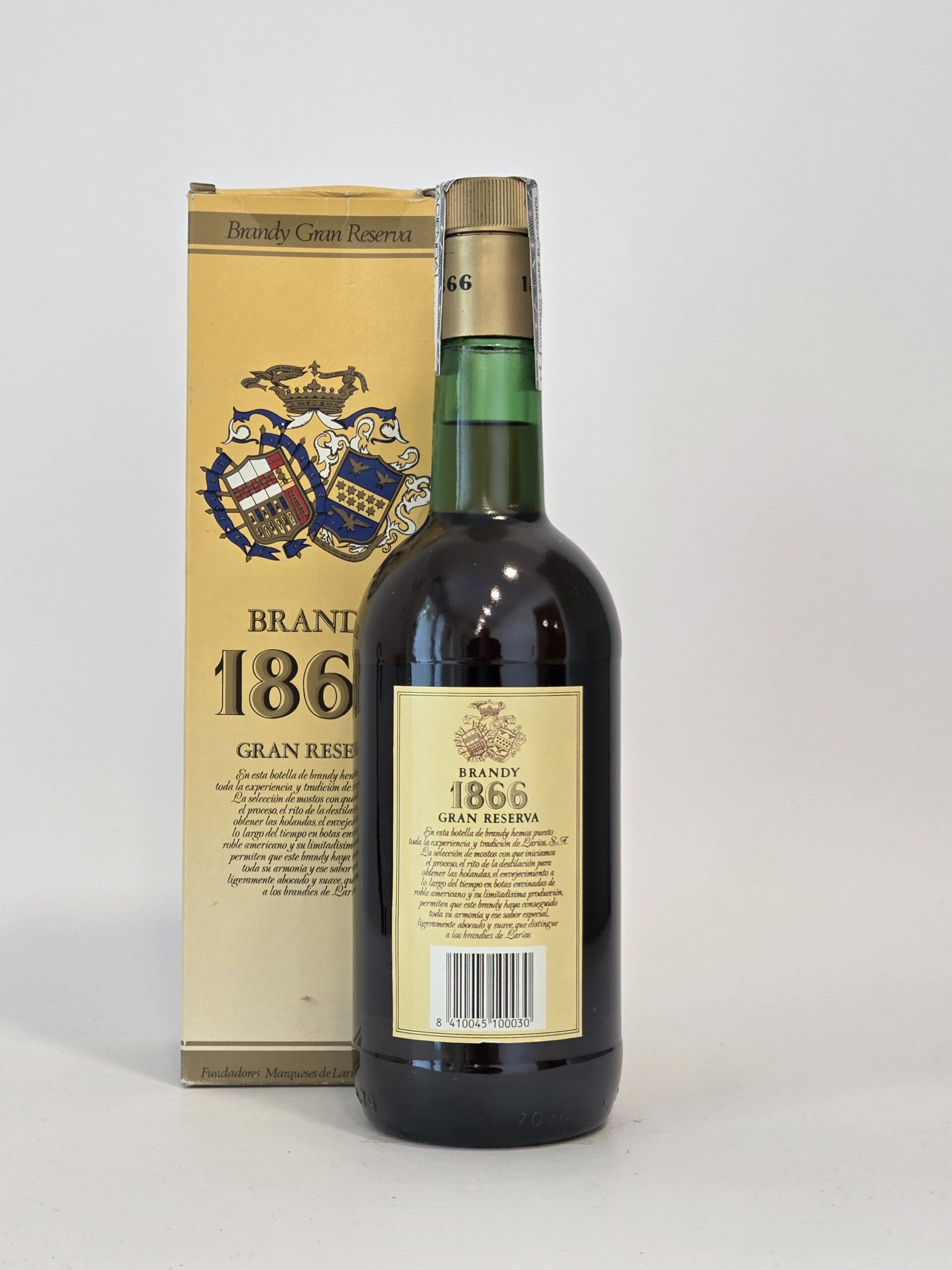 Larios 1866 Gran Reserva Brandy – Málaga – 70cl – 40% – Original Box – Early 1990s - Image 2