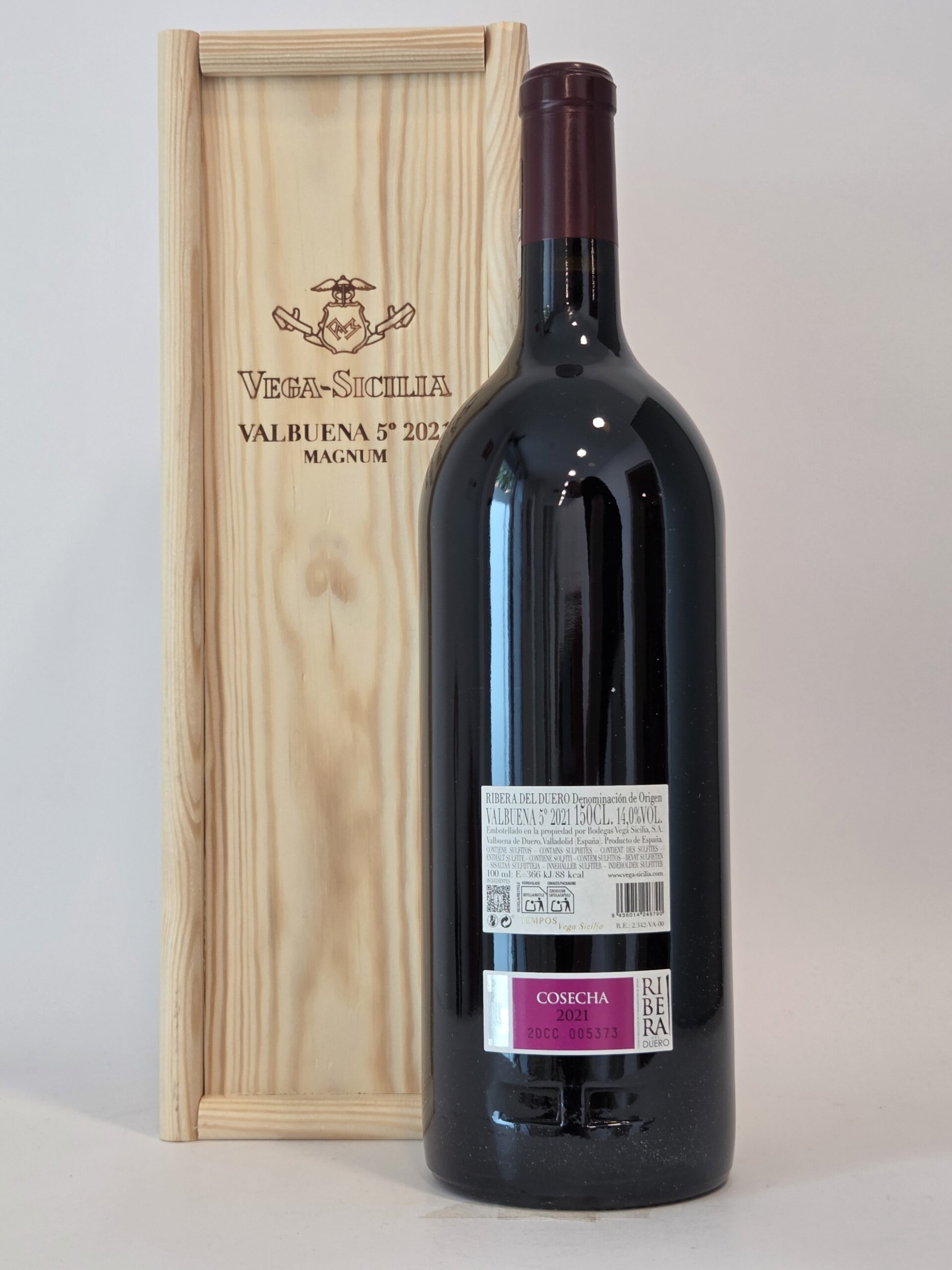 Vega Sicilia Valbuena 5º 2021 Magnum – 150 cl / 14% Vol – Original Wooden Case - Image 2